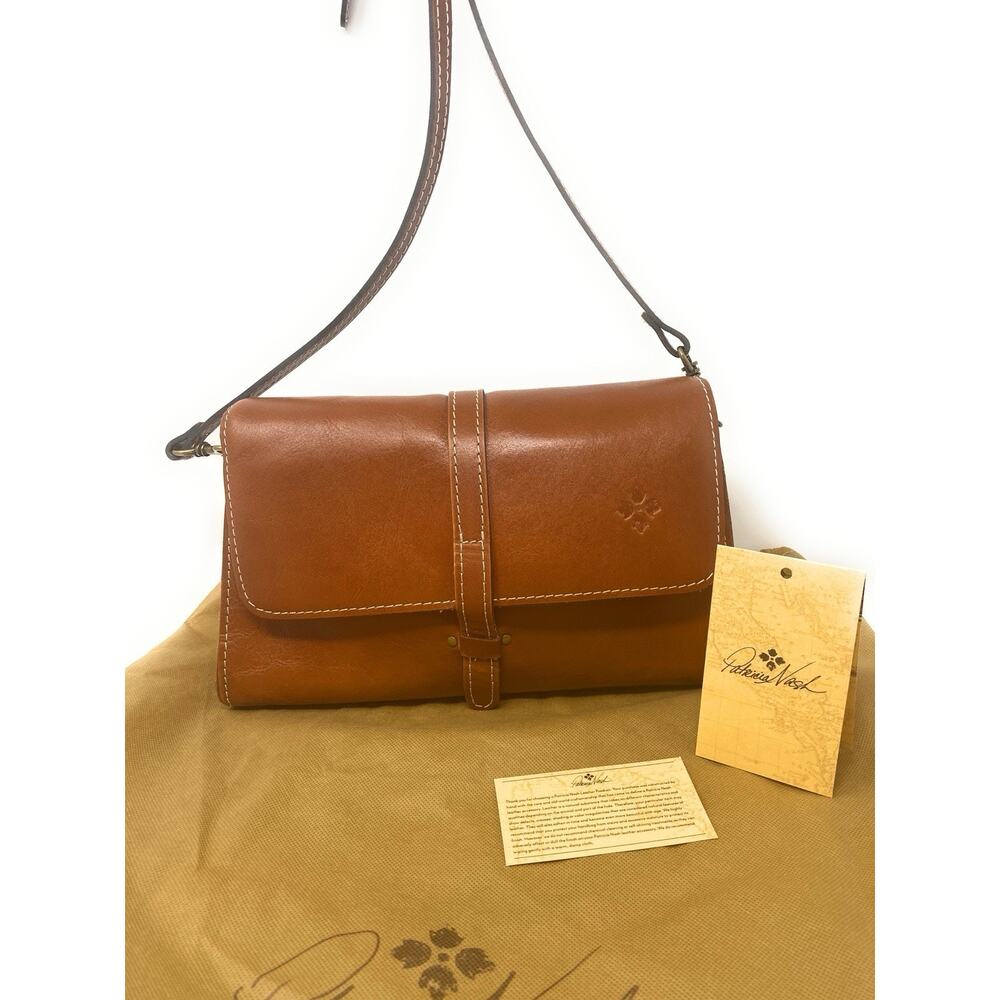 NWT Patricia Nash Tijola Triple Compartment Crossbody Purse Tan Brown Leather